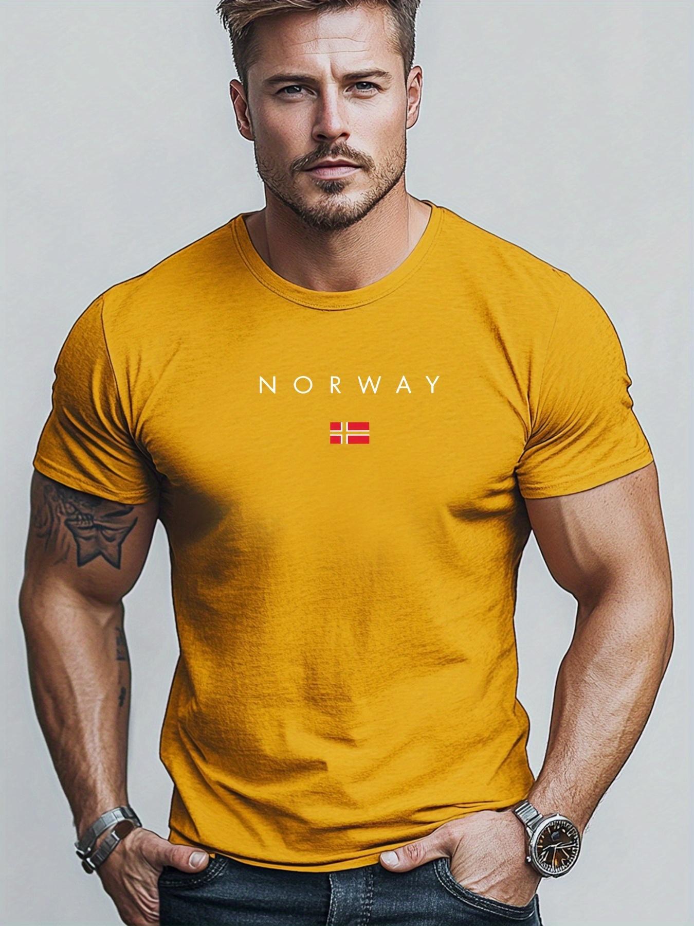 

Norwegian Flag Print 100 Cotton Trendy Men Woment Tshirt Summer Autumn Daily Outdoor Sports Casual Loose Street Short Sleeve M
