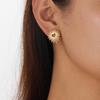 DIEYURO 316L Stainless Steel Sunny Spiked Golden Heart Stud Earrings for Women Vintage Sunburst Earrings Waterproof Jewelry Gift