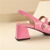 Women's high-heeled sandals spring and summer new simple and comfortable thick heel large size light mouth bag head sandals