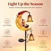 Moon Holiday Figure Garden Stake Light for Christmas Yard Styling, Solar Outdoor Accent with Warm Light for Lawn Spots and Entry Views