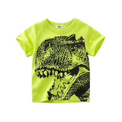 2 Colors Boy's Dinosaur Cotton T-shirt Toddler Short Sleeve Tee