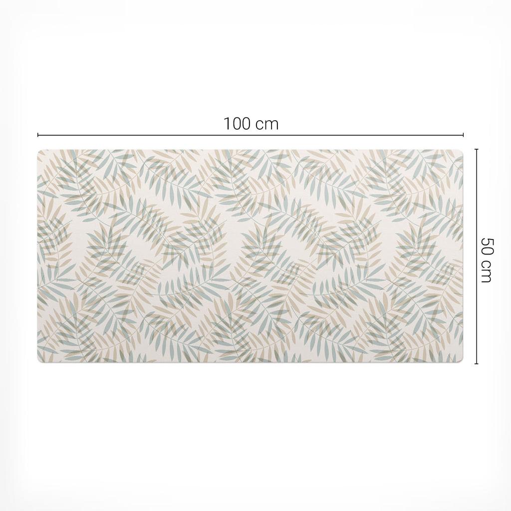 Gaming Mouse and Keyboard Pad Leaves in Pastel Colors 100x50 cm