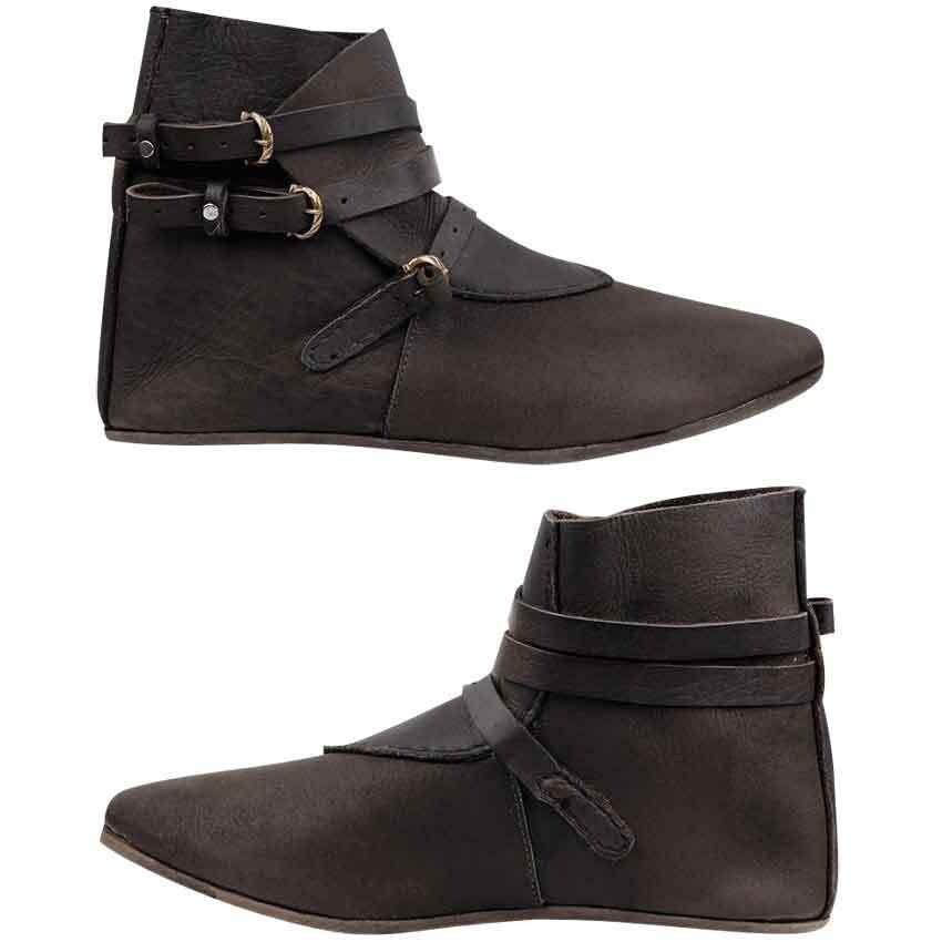 Medieval Pirate Shoes Pointed Multi-buckle Nordic Viking Retro Plus Size Men's Boots