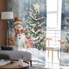 Christmas And Winter Snowman Curtains For Living Room Bedroom Home Decoration Window Voile Tulle Curtain Drapes