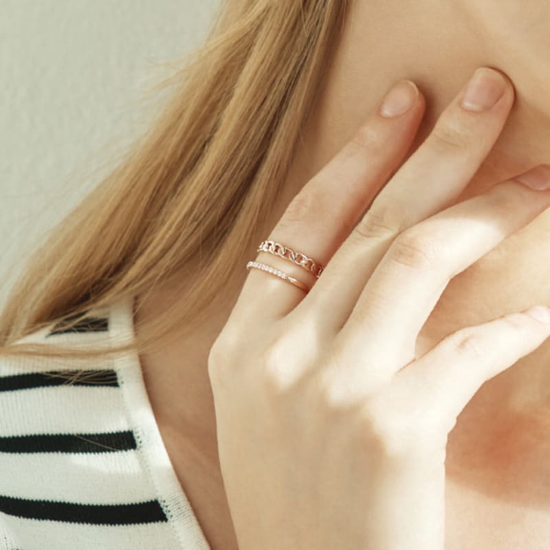 ELLE Jewelry Pure Chain Open Ring ELBRWR122