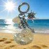 Portachiavi Stile Costiero con Conchiglia Stella Marina Pesce in Blu Vivace Tema Oceanico per Regali e Decorazione