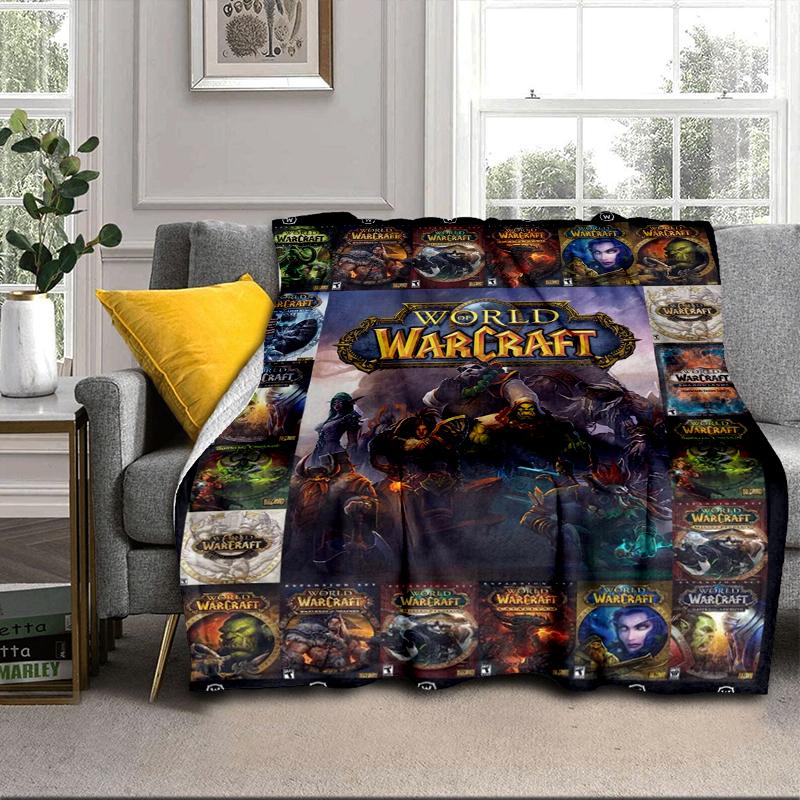 Warcraft game Blanket Flannel Blanket for bed, sofa, Camping, Hiking, Picnic Essentials, gift for family Fan gifts