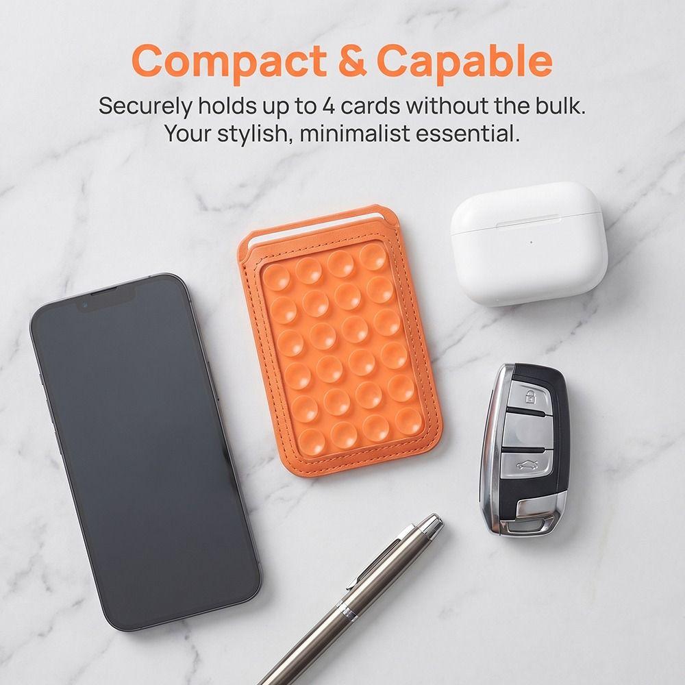 For Magsafe Magnetic Card Holder Strong Adsorption Leather Phone Stand Anti-theft Foldable for iPhone 17 16 15 14 13 ProMax