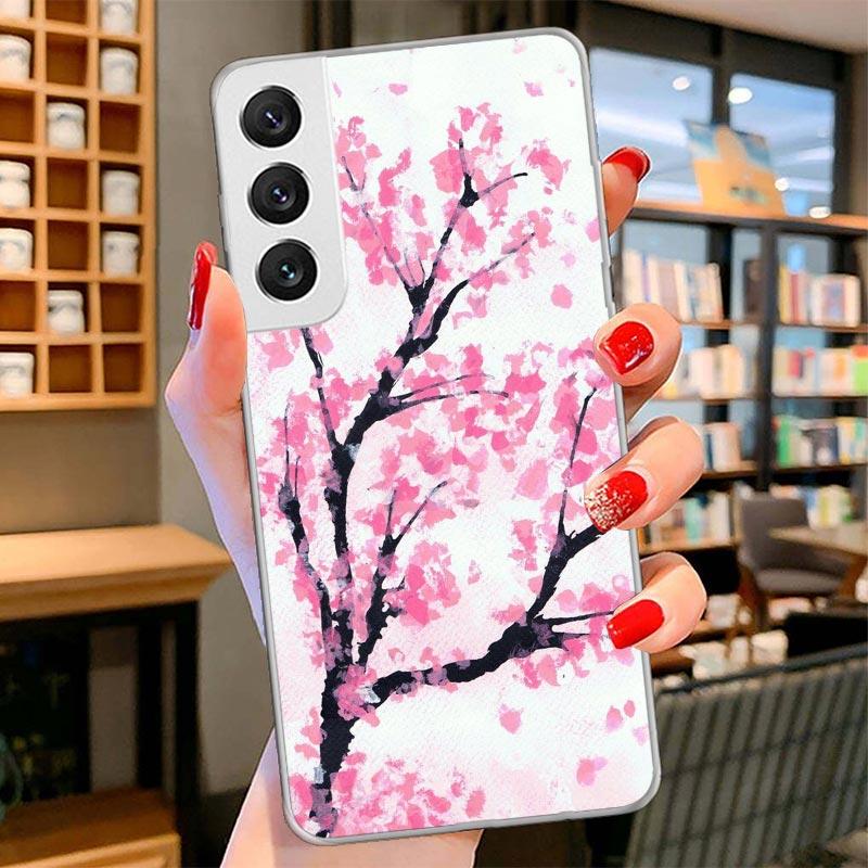 Cherry Blossom Tree Cover Phone Case For Samsung Galaxy S26 S25 Edge S24 Ultra S23 S22 Plus S21 S20 FE Soft Fundas Shell Galaxy