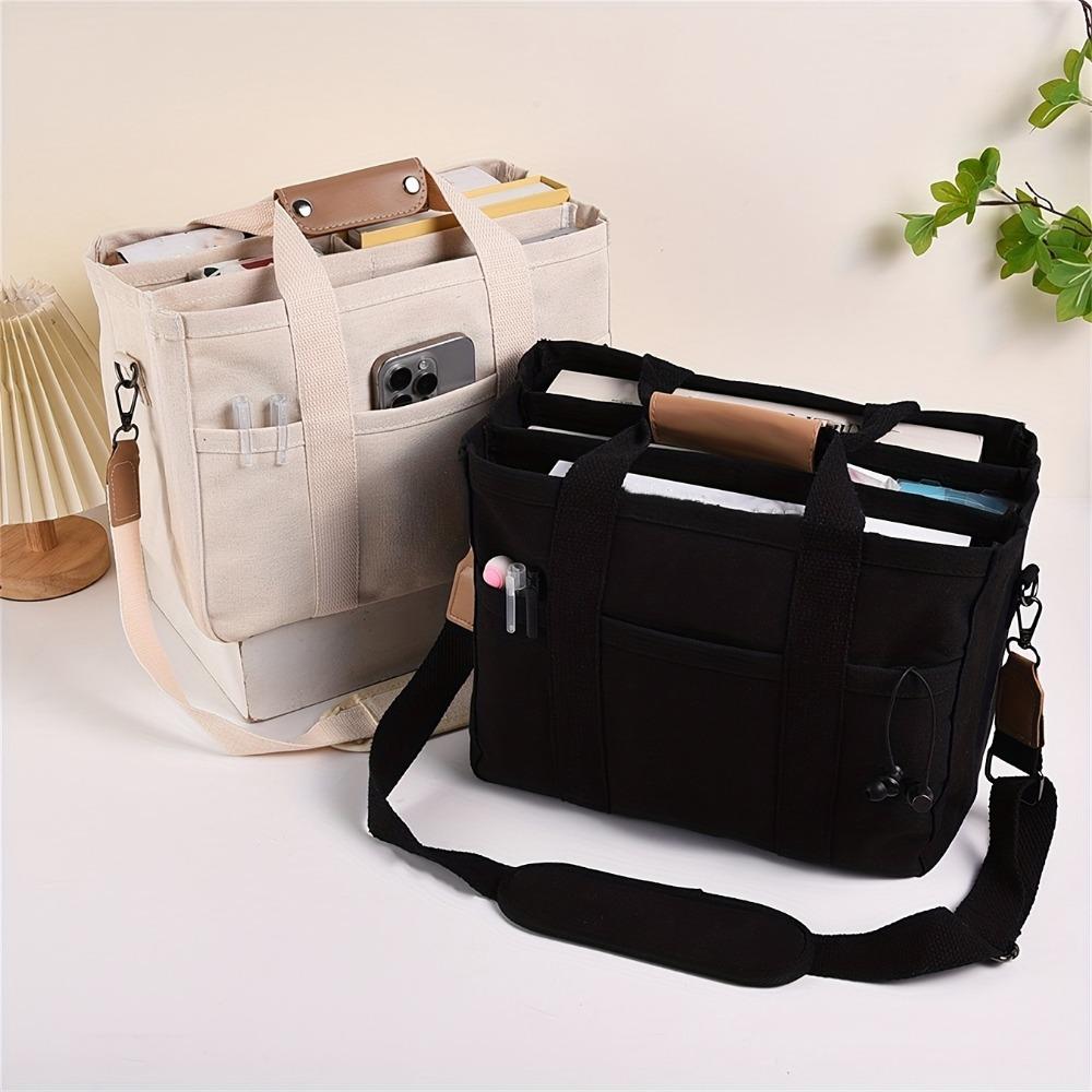Geantă de damă din pânză de mare capacitate Geantă de mână multifuncțională cu funcție de straturi Geantă de mână pentru femei