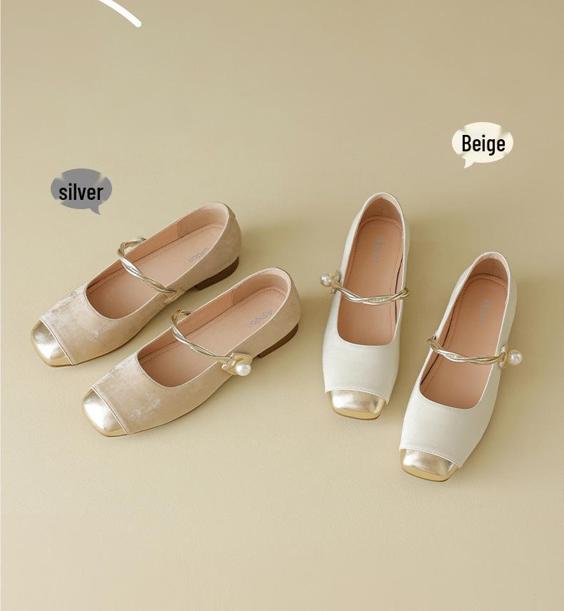 Augusden Women's 2025 Mary Jane Summer Shoes: Beautiful, Skirt-Friendly, Shallow Mouth, Leather Commuting Flats