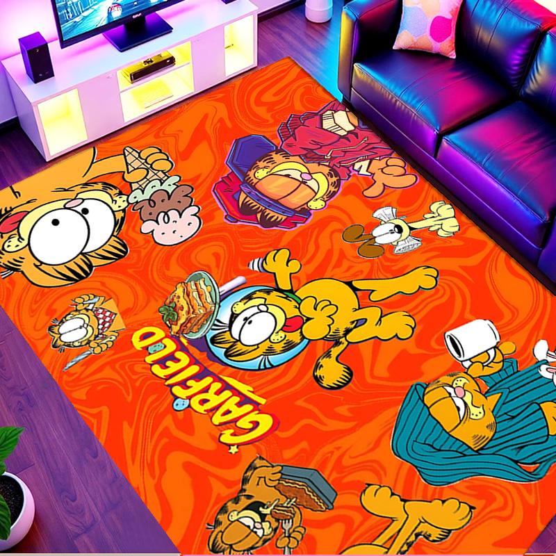Garfield Print Rug, Washable Floor Carpet, For Entryway Dorm Laundry Room Office Study, Home Decor Birthday Christmas Gift