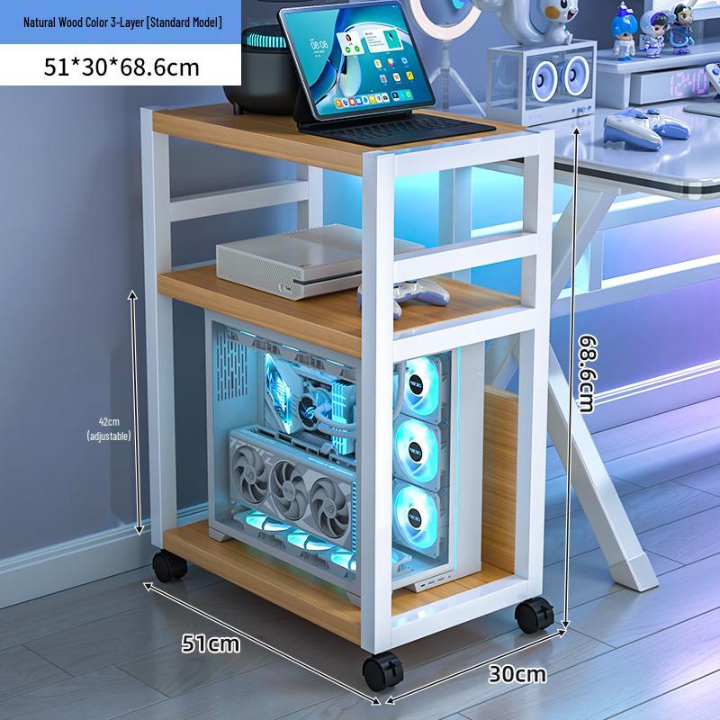 E-sports Room Computer Bracket: Movable Desktop Case Stand & Floor-standing Storage