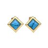 Versatile Geometric Stud Earrings: Stainless Steel, Black Agate, and Turquoise