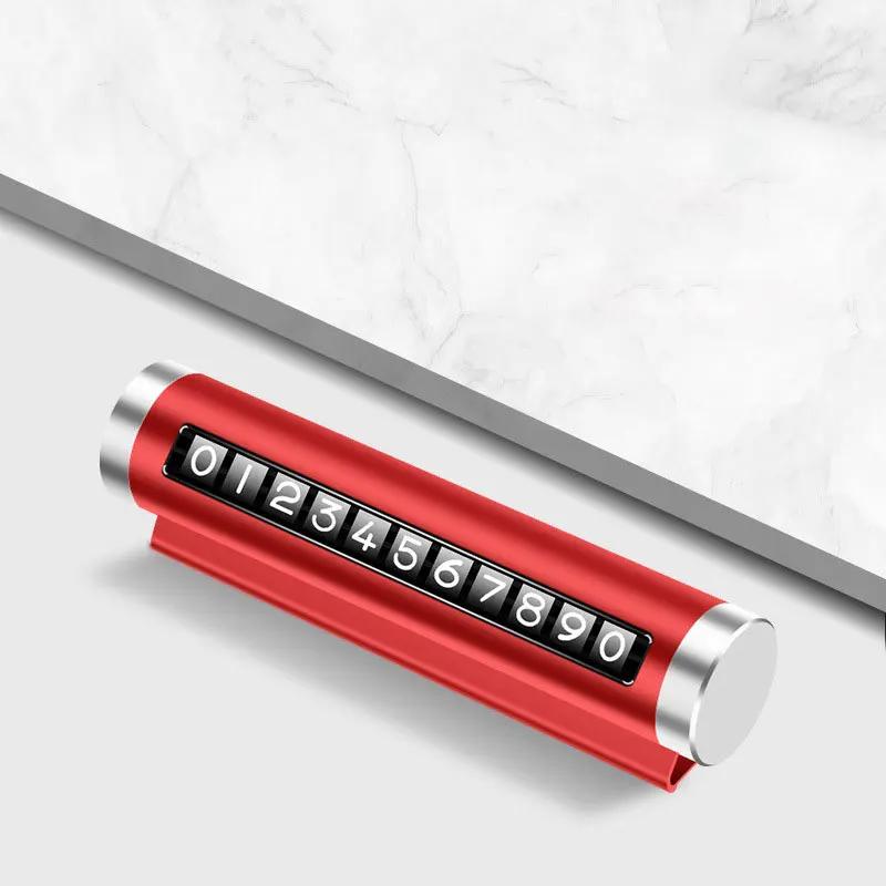 Metal Car Temporary Parking Card Rotate Phone Number Plate Aluminum Stickers Park Stop In Car-styling Auto Accessories