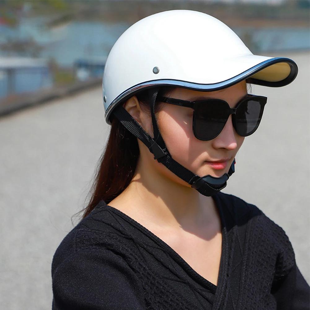 Open Face Motorcycle Helmet Baseball Cap Half Helmets for Men Women Scooter Electric Bike Retro Hard Hat