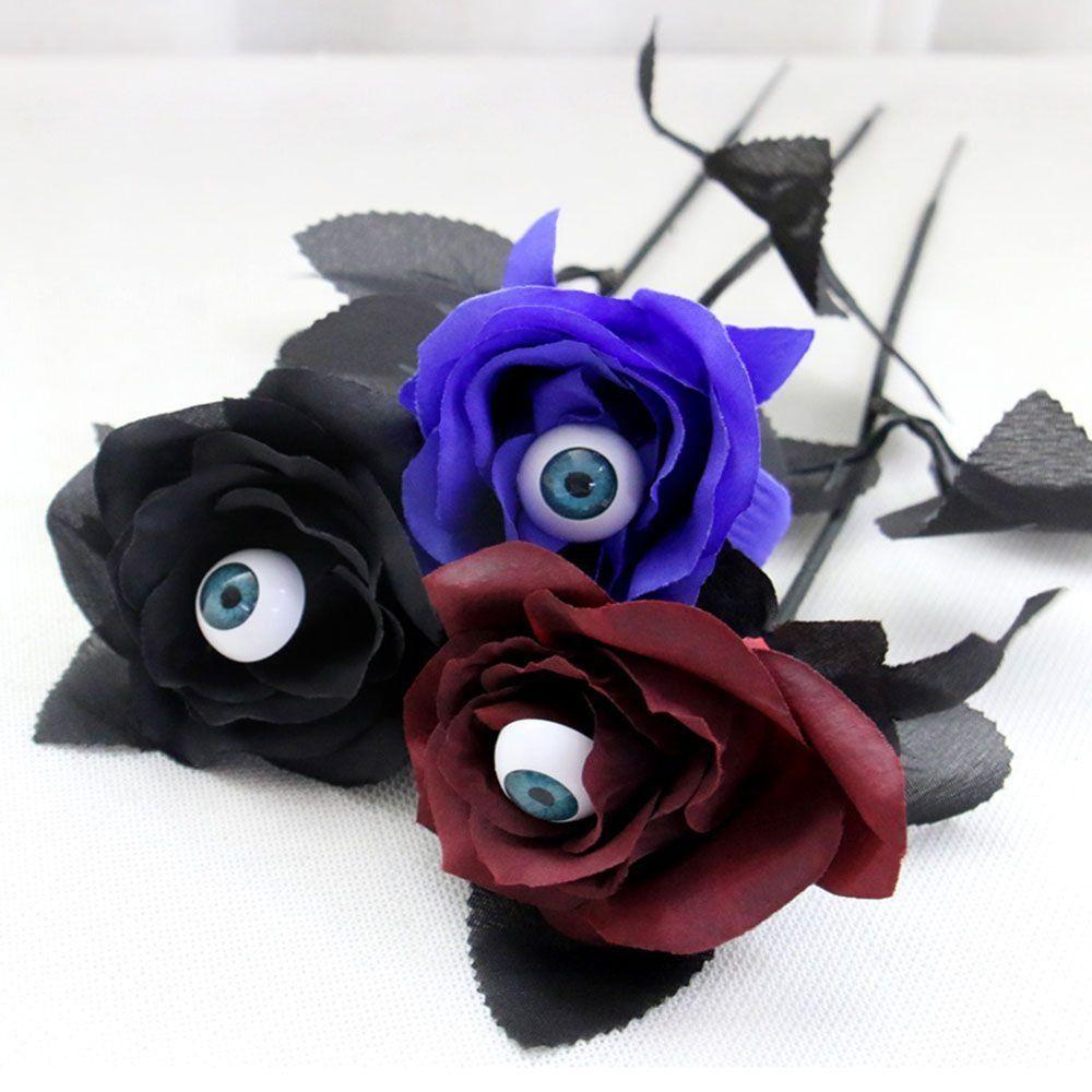Simulation Halloween Eyeball Rose With Eyeball Artificial Black Rose Eyeball Fake Flower  Outdoor