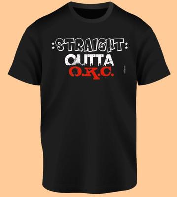 Straight Outta OKC Oklahoma City Cotton Shirt Black History Month Represent Mothers Day Fathers Day Gifts Juneteenth