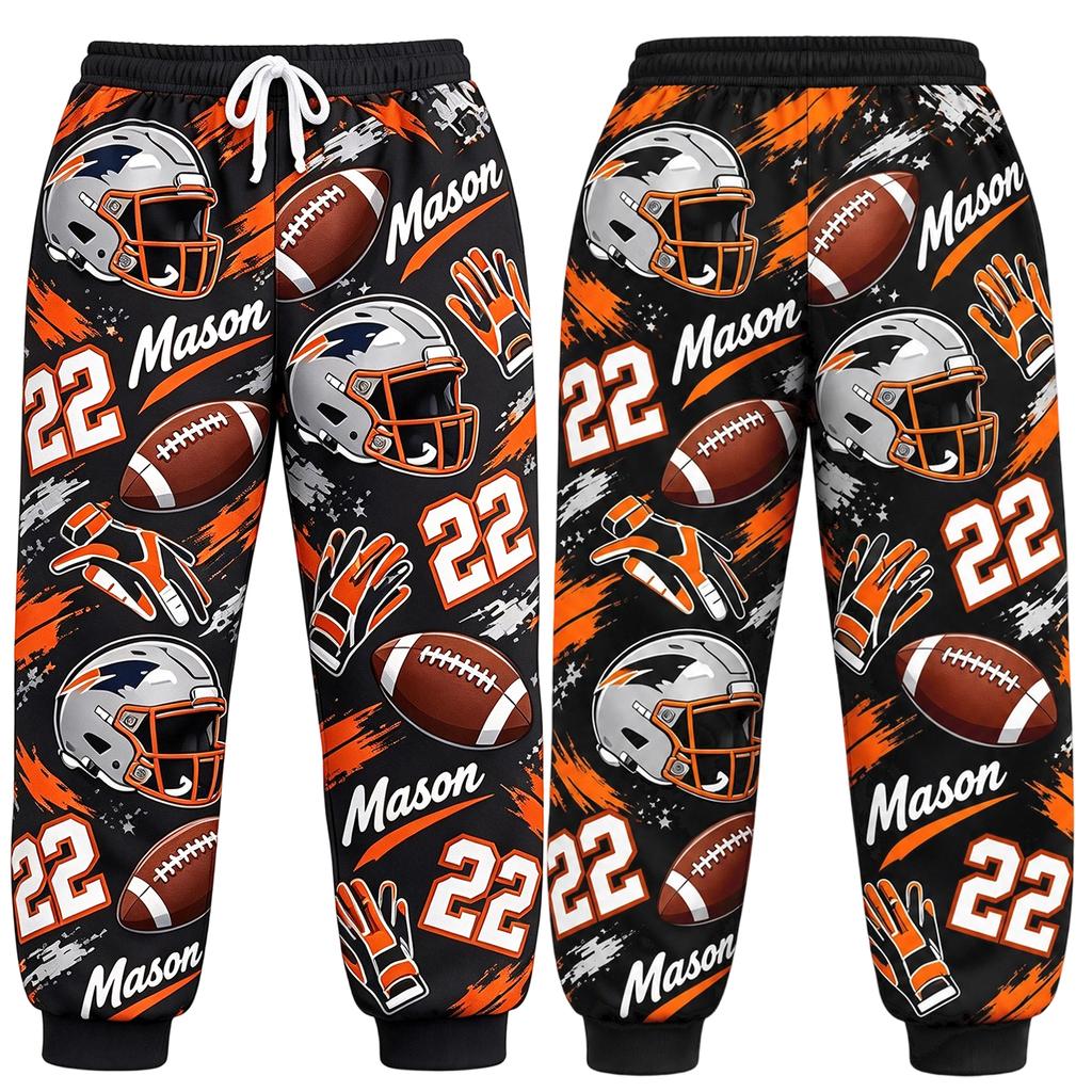 Custom and Number Football Fan and Men's Sweatpants for Outfit