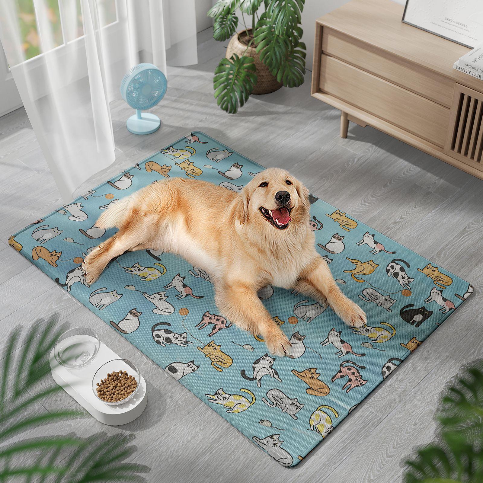 

Cooling Ice Mat for Dogs Cats - Non-Slip Pet Sleeping Pad, Durable Anti-Chew Cooling Pad for Kennel Crate, Indoor Outdoor Use 45x60cm