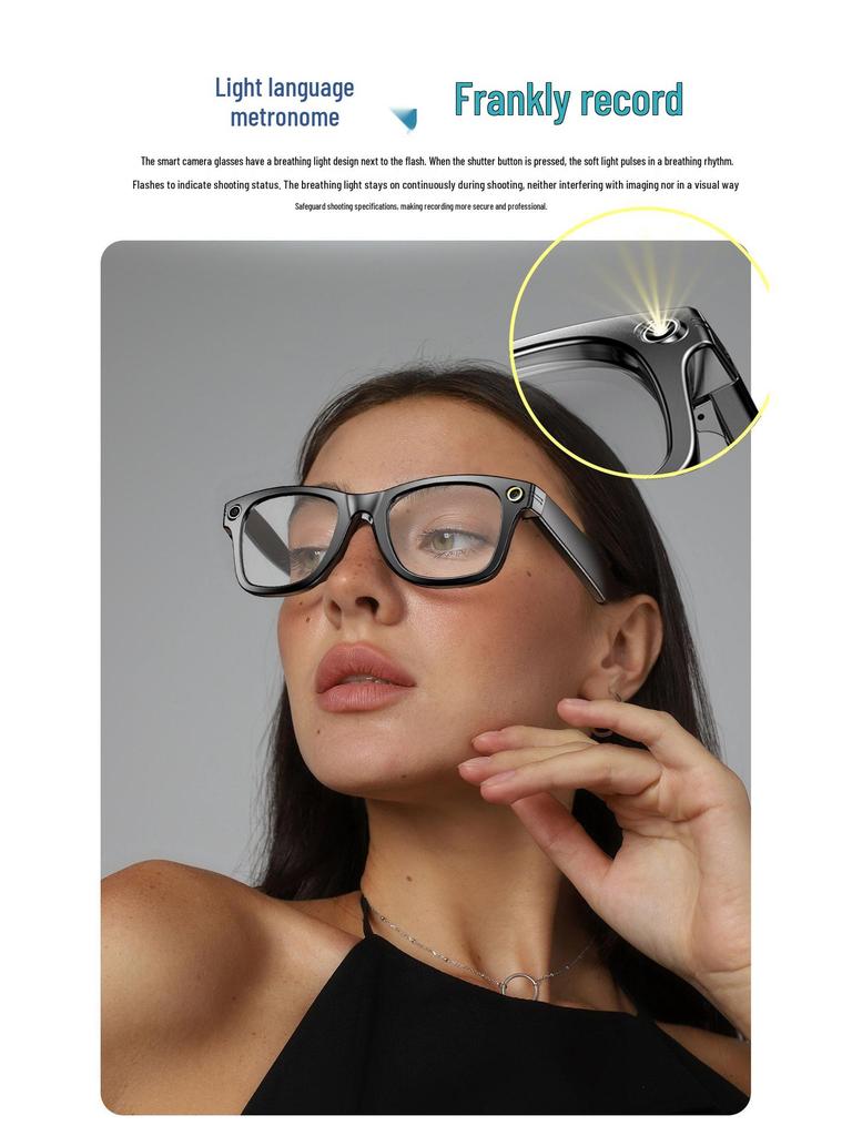 AI Smart Glasses: Video Recording, Bluetooth Audio, Call Support, 8MP Camera, Auto Translation, Color-Changing.
