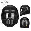 AD Retro Carbon Fiber Fiberglass Motorcycle Helmet for Cruiser, Scooter, and Moped