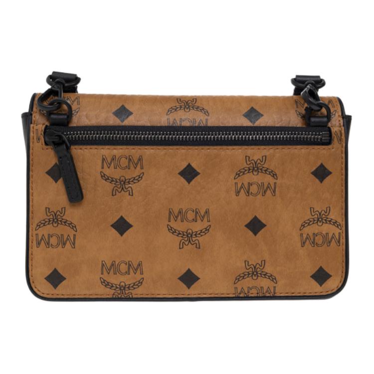 MCM Visetos Canvas Crossbody-Tasche mit verstellbarem Riemen & Metall-Logo-Plakette für den täglichen Gebrauch & Reisen