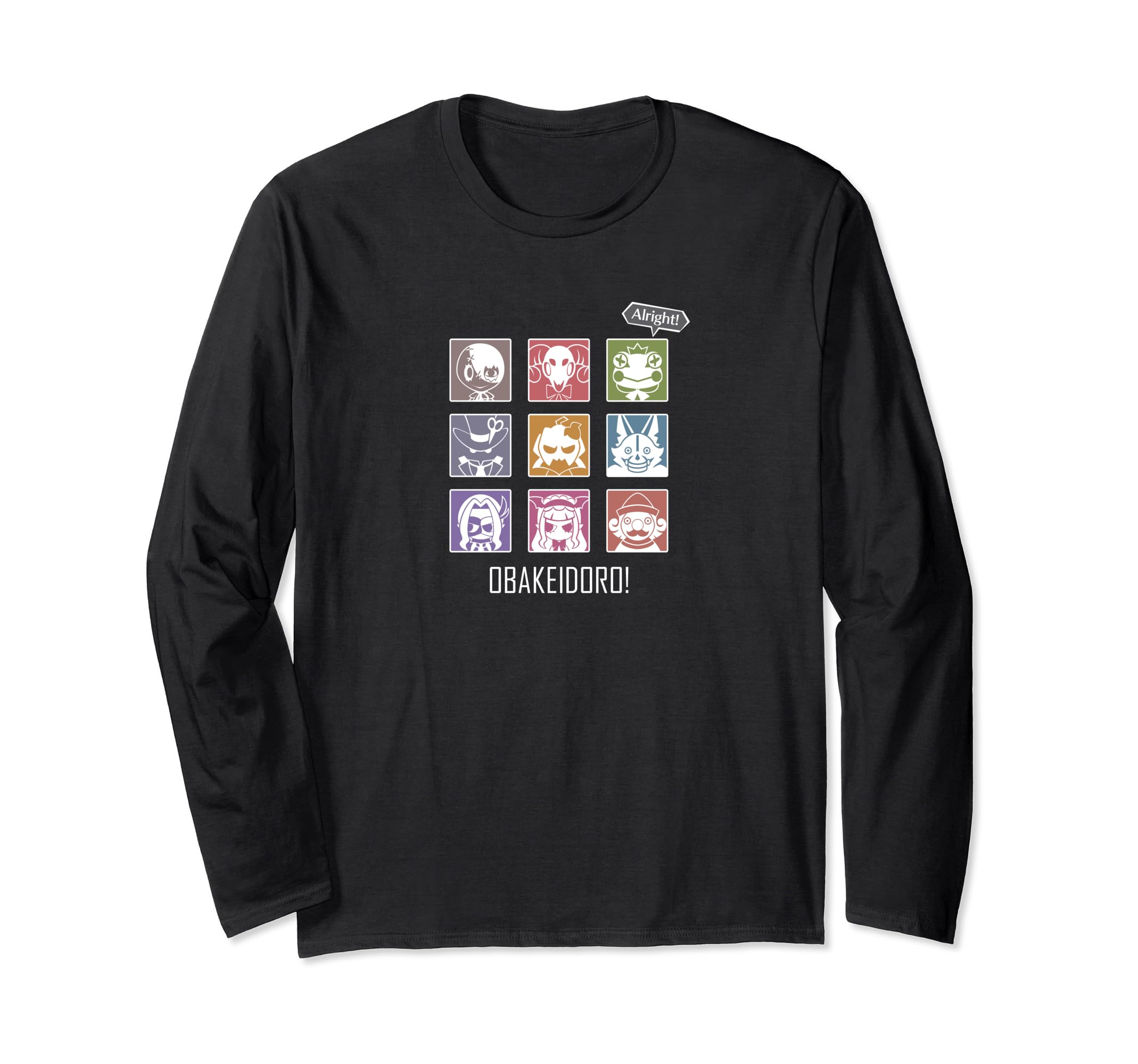 Obakeidoro! Long-sleeved T-shirt with lots of ghost icons