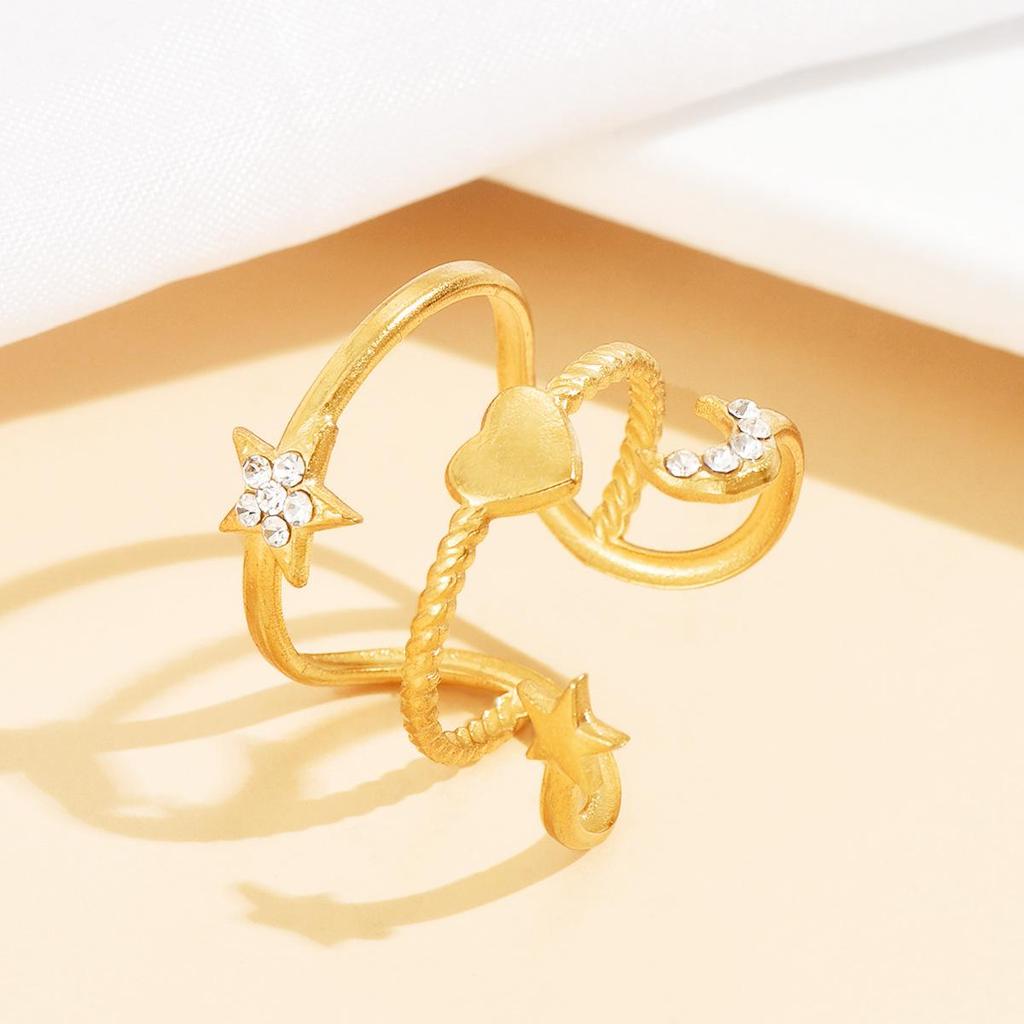 Personalized Stackable Heart, Star & Moon Stainless Steel Ring for Women