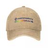 Unisex Commodore Plus  Logo Baseball Caps Fashion Distressed Denim Headwear Adjustable