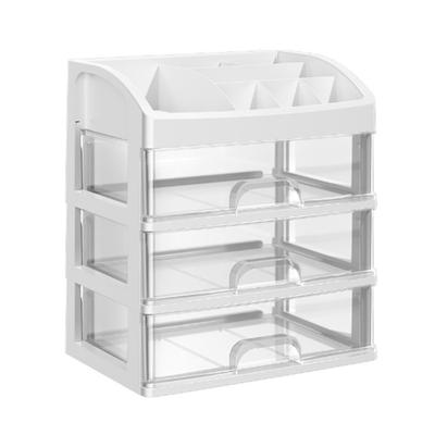 Desktop Organizer 3 Drawer Clear Plastic Desk Storage for Office Stationary Makeup Organizer