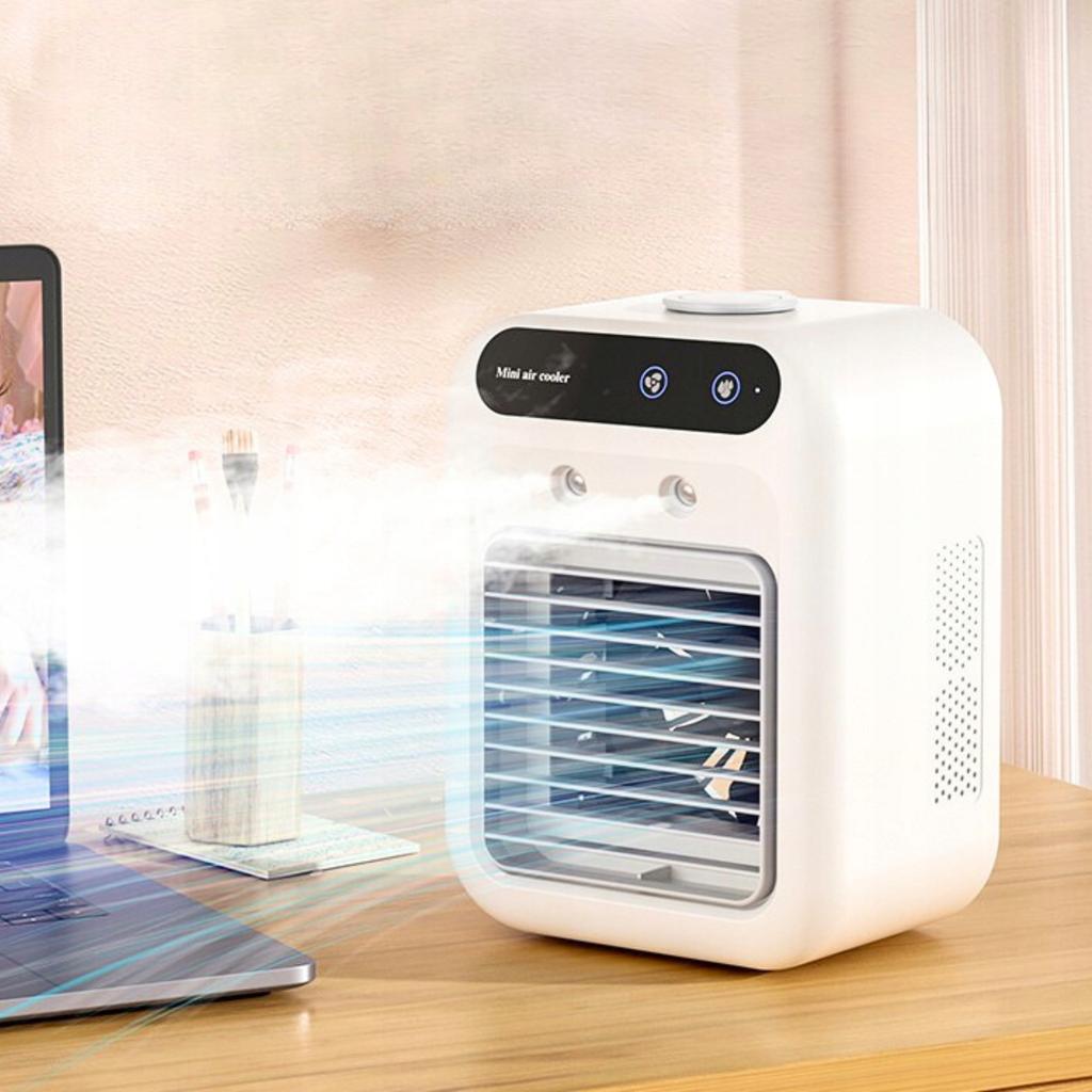 Mini Air Conditioner Desk Fan Quiet Water Cooler 500Ml Led