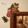 Christmas Party Supplies for House Wooden Door Topper Stickers, Seasonal Frame Decoration, L-shaped Corner Sign Holiday Home Wall Decor Items