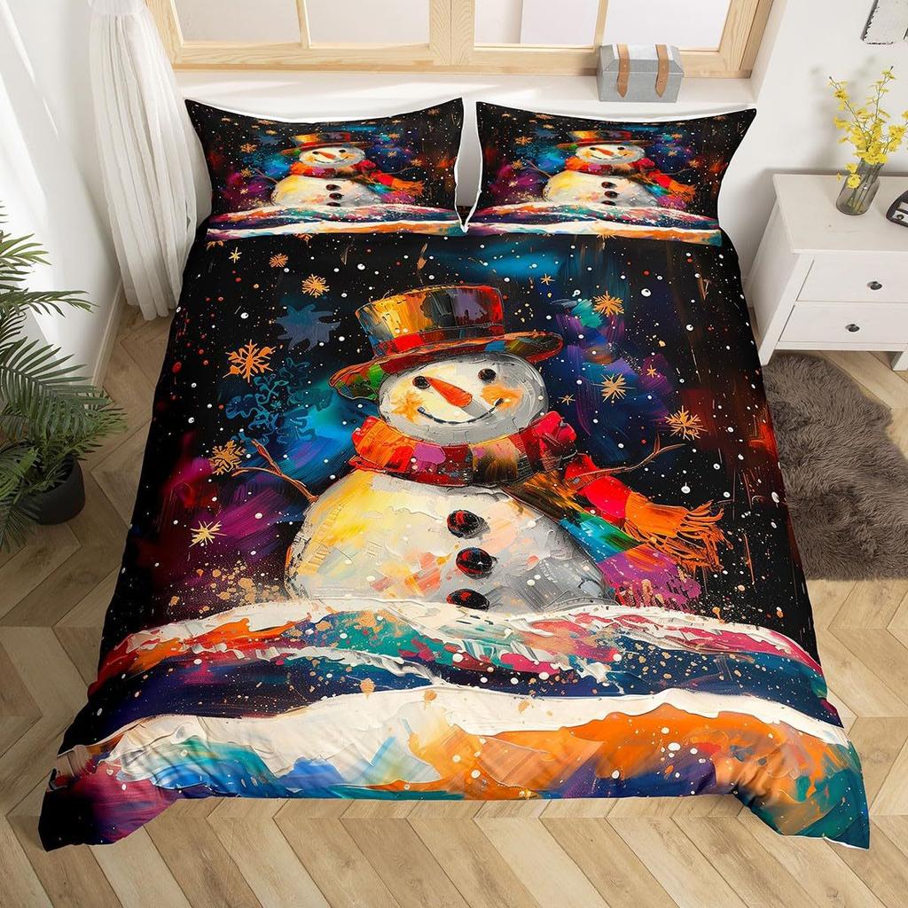 Cartoon Santa Claus Down Comforter Set Bedding Set 3-piece Duvet Cover Set
