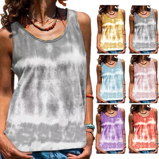 

Свободный женский жилет без рукавов с круглым вырезом и градиентным принтом, укороченный топ, уличная одежда для клуба