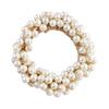 Woman Elegant Pearl Hair Ties Beads Girls Bow Scrunchies Rubber Hairbands Ponytail Holders Hair Accessories Elastic Hair Bands