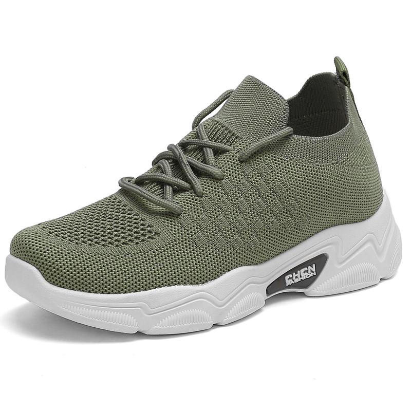 Spring Summer Yellow Casual Shoes Breathable Mesh Platform Tennis Shoes Women Flying Shoe Lightweight Running Shoes Ladies Flats