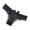 Women Lace Panties Perspective Bowknot Decoration Add Charming Breathable Stylish Briefs Black L