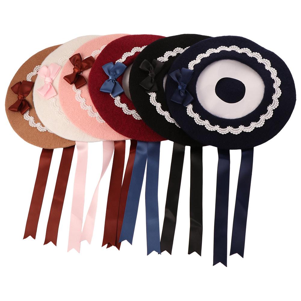 Japanese Style Lolita Beret Warm Painter Hat Y2k Beanie Cap  Female
