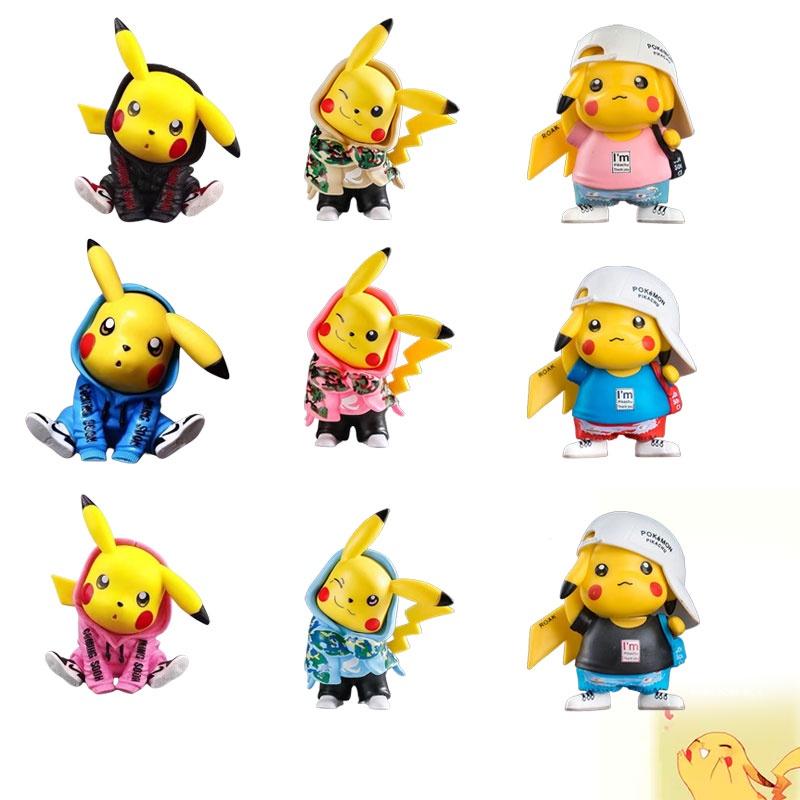 Pikachu Auto Dekoration Camouflage Outfit PVC Actionfigur Modell Kuchen Dekoration