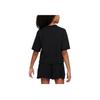 Nike Logo Print Crew Neck Short Sleeve T-Shirt Kids tops Black FN8589-010