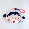 Adorable Cartoon Cute And Charming Crayon Shin-Chan Nohara Shiro Pendant Keychain Plush Q-Version Large Head Earphones Zero Wallet Doll Doll