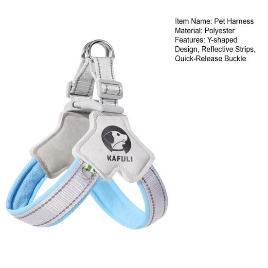 Night Safety Pet Harness High-Brightness Reflective Strips Y-Shaped Chest Design Adjustable Quick Buckle Dog Harness