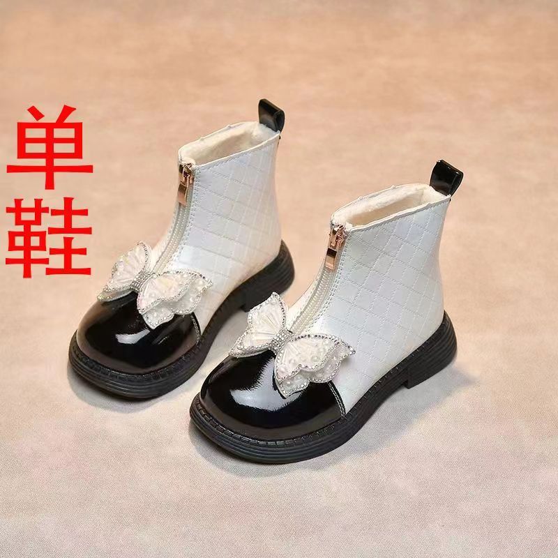 Girls baby shoes baby short boots spring and autumn new velvet children Martin little girl versatile