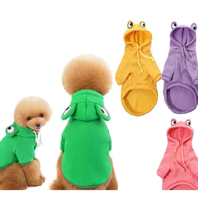 Hooded Dog Spring Coat Frog Pullover for Cold Weather Two-Legged Clothing
