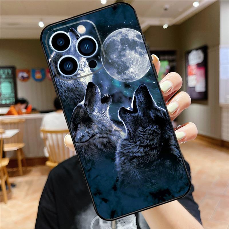 Animal Wolf Galaxy Soft Case For iPhone 16 15 Pro Max 14 Plus 13 12 Mini 11 XS Max X XR 7 8 Back Cover