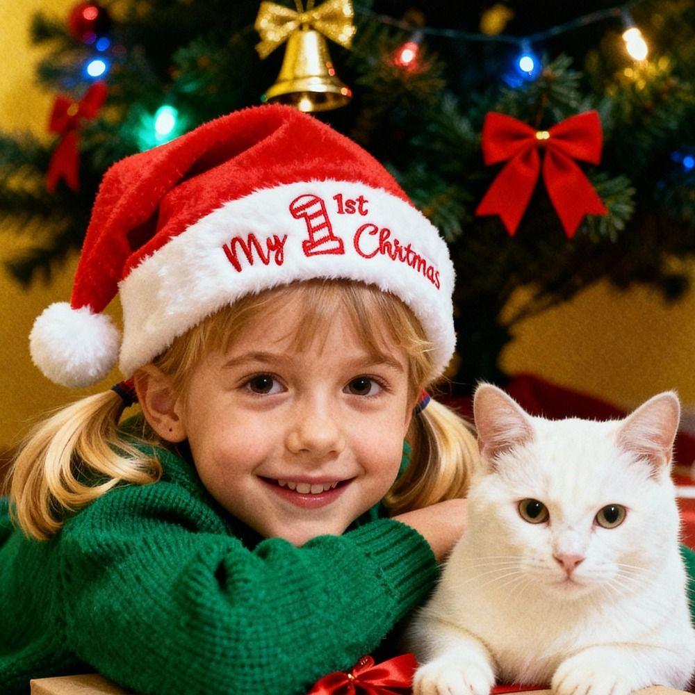 Plush Christmas Stocking Soft Knitting Xmas Tree Decoration Funny Christmas Hat Photo Props