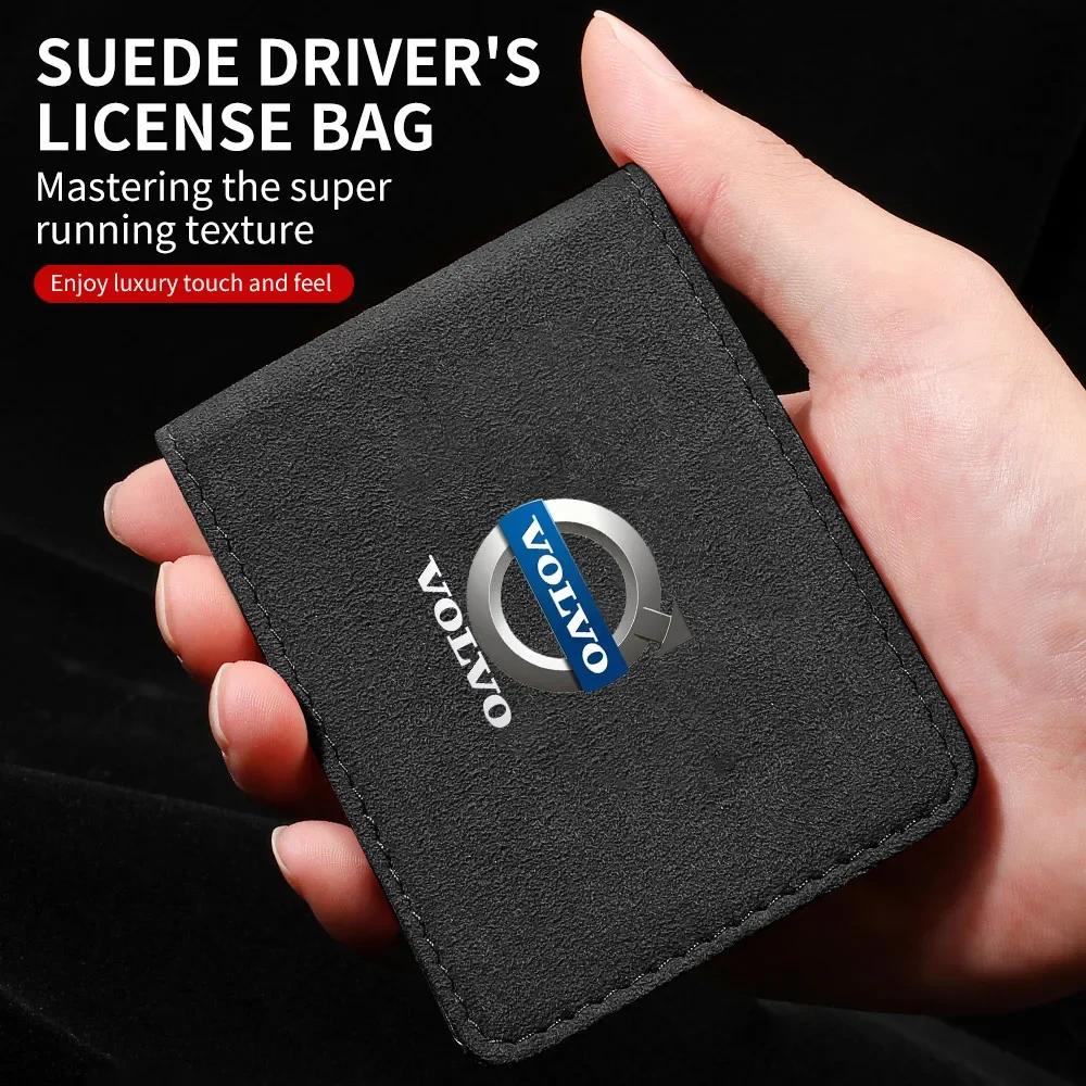 Car Driving License Bag Card Credit Holder Purse For Volvo C30 V40 V60 V90 S40 S60 S80 S90 S80L XC40 XC60 XC90 AWD T4 T5 T6 T8 FE3