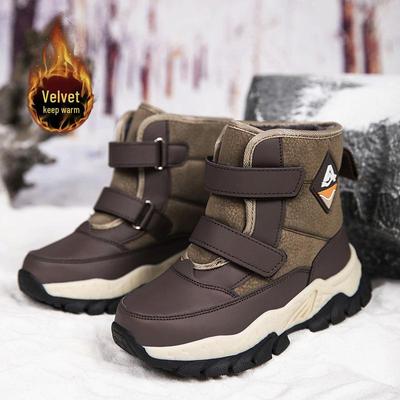 Warme Kinder-Winter-Schneestiefel mit Stahlkrallen - Verdickte Baumwolle für den Außenbereich