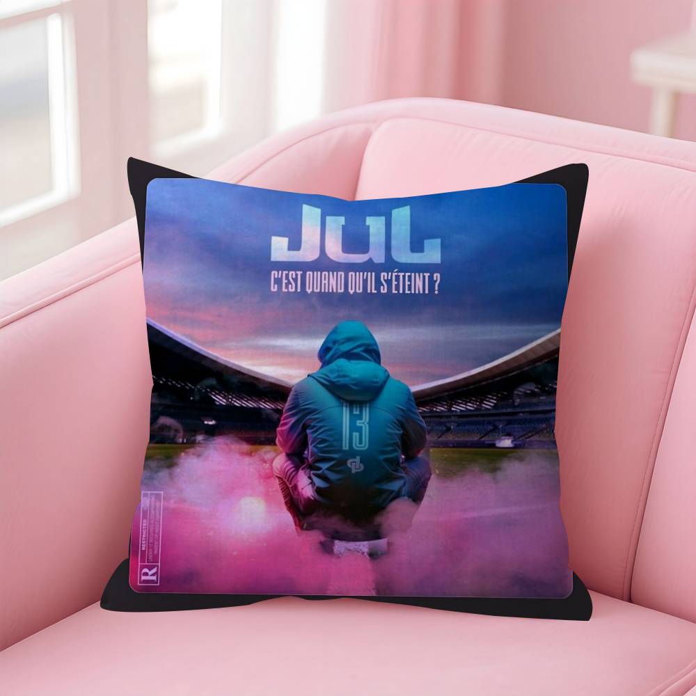 Rapper Jul Logo Pillow Gifts Home Office Furnishings Bedroom Sofa Car Cushion Cover Case 45X45Cm